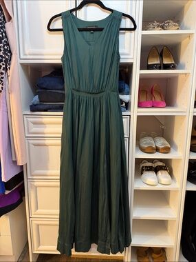 Banana Republic Forest Green Sleeveless Maxi Dress